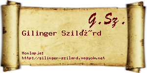 Gilinger Szilárd névjegykártya